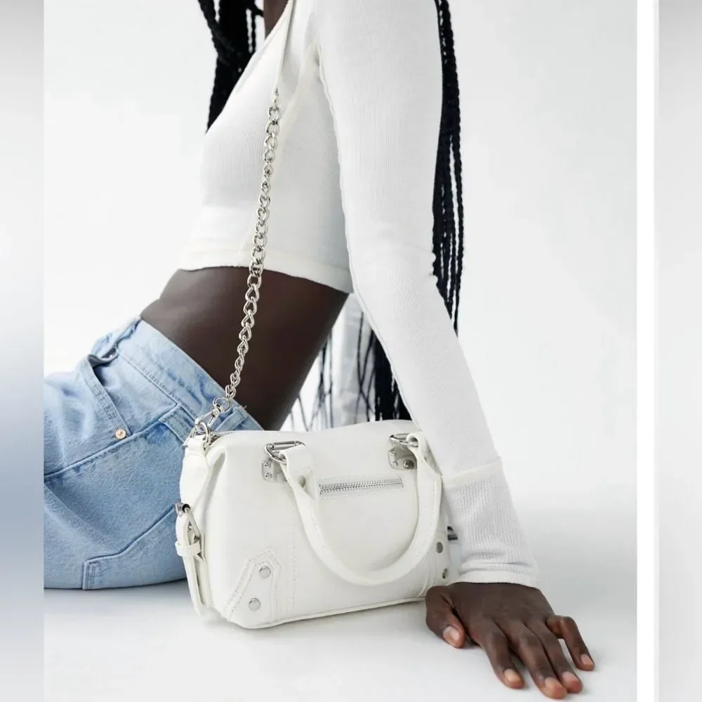 Urban Outfitters Skylar White Faux Leather Crossbody Bag